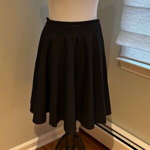 Theory black pleated swing skirt